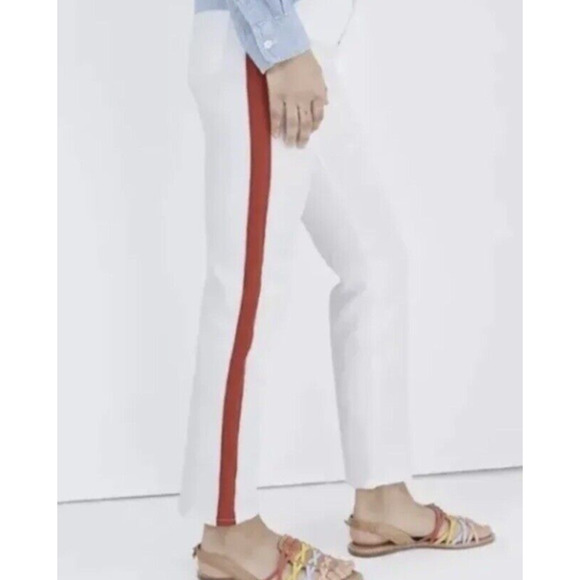 MADEWELL Women Stovepipe Jean Tile White Tuxedo Stovepipe Slim Straight W 35 NWT - Picture 5 of 16